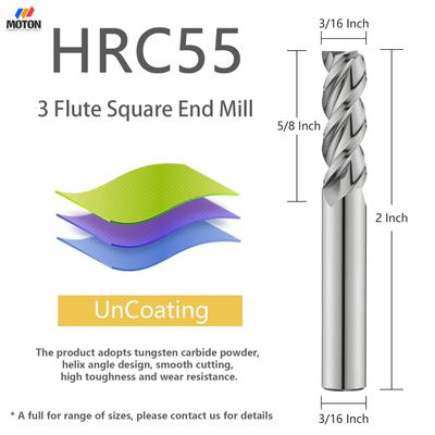 Aluminum Machining HRC 55 degree Milling Cutter Carbide End Mills