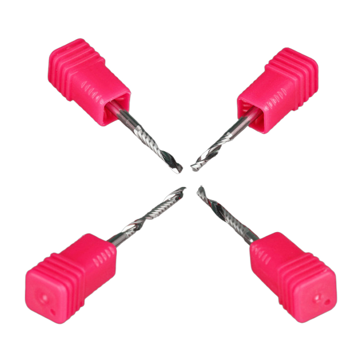 Colorful carbide one flute spiral router bit cnc single flute end mill for aluminum acrylic wood cutter 3mm 4mm 6mm 10mm