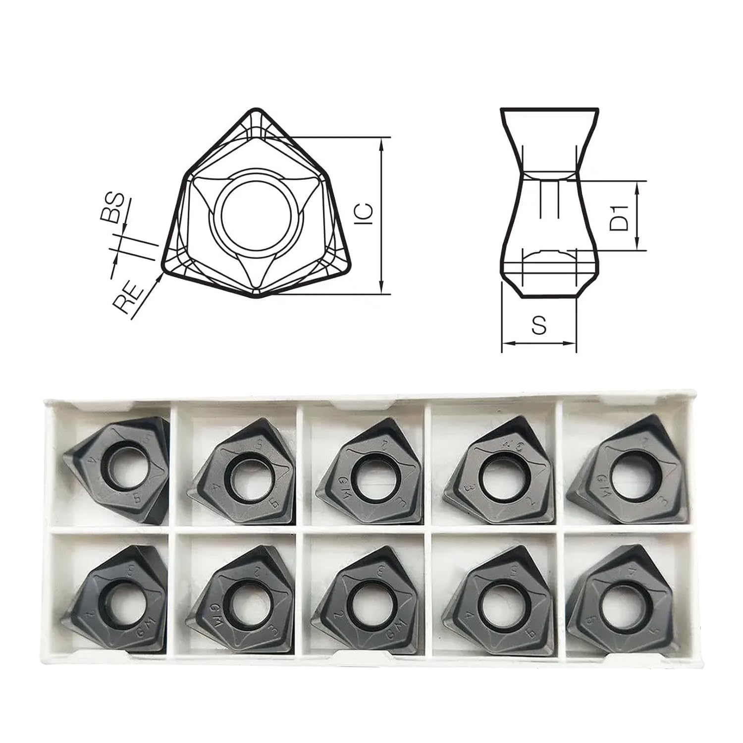 10pcs Milling Inserts WNMU080608 WNMU 080608 0806 Face Milling Cutter Inserts Tungsten Carbide Cutter Milling Tool for Metal