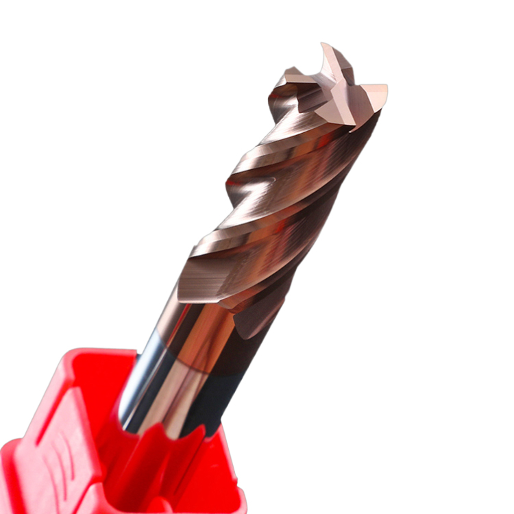 4 Flutes HRC55 Carbide Solid Flat/Square End Mill For Steel machining with Long Tool Life