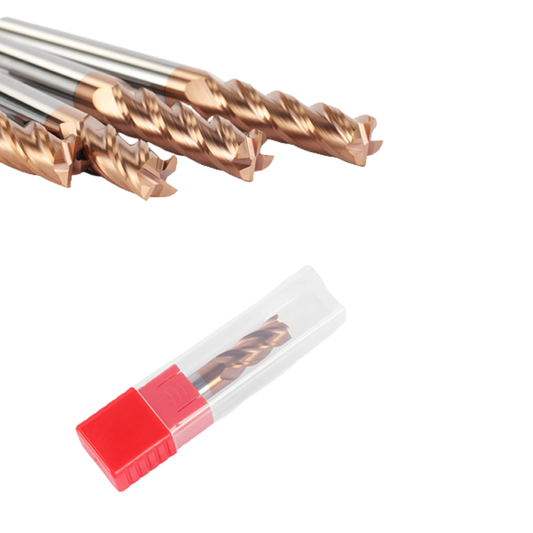4 Flutes HRC55 Carbide Solid Flat/Square End Mill For Steel machining with Long Tool Life