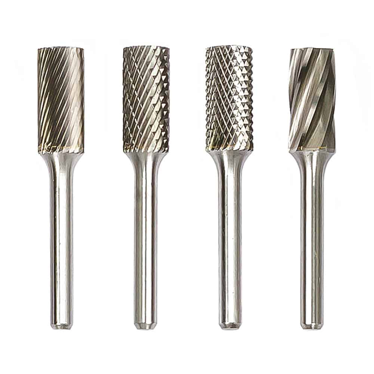 Type A Cylindrical Single/Double Cut 3-8mm Tungsten Carbide Rotary Burrs with Fine Teeth Factory price
