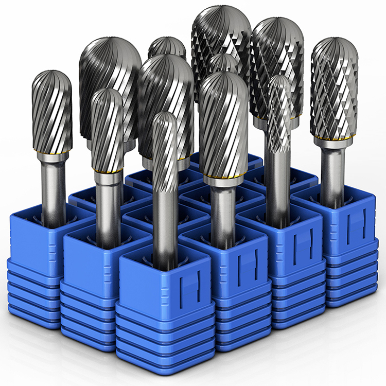 Wholesale Type C Ballnose Cylindrical Single/Double Cut 3-8mm Tungsten Carbide Rotary Burrs