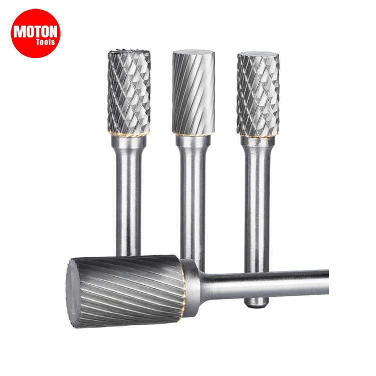 Type A Cylindrical Single/Double Cut 3-8mm Tungsten Carbide Rotary Burrs with Fine Teeth Factory price