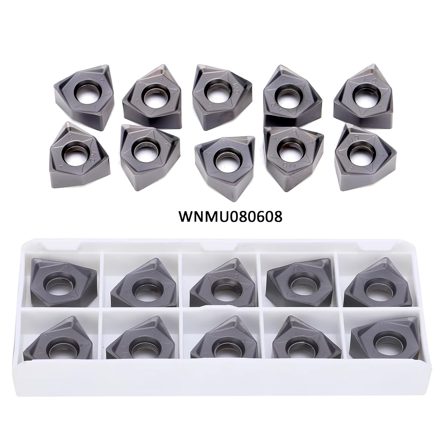 10pcs Milling Inserts WNMU080608 WNMU 080608 0806 Face Milling Cutter Inserts Tungsten Carbide Cutter Milling Tool for Metal