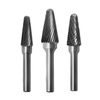 L Type Cone Shape Single/Double Cut diameter 3-25mm Tungsten Carbide Rotary Burr with Factory price