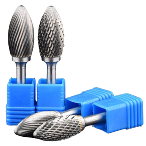 Type H Flame Shape Single/Double Cut diameter 3-25mm Tungsten Carbide Rotary Burr with Factory price