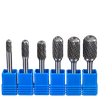 Wholesale Type C Ballnose Cylindrical Single/Double Cut 3-8mm Tungsten Carbide Rotary Burrs